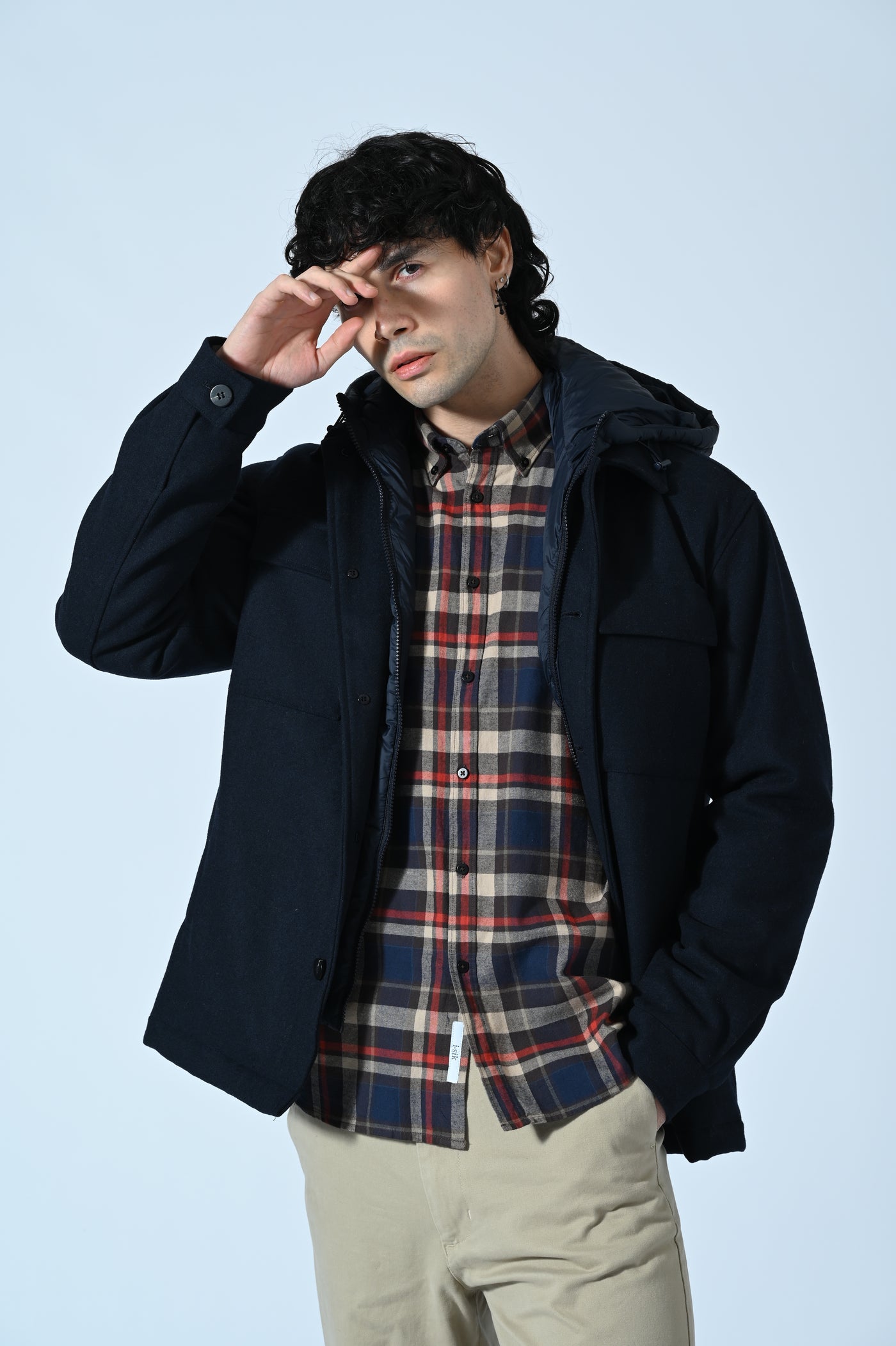 GIACCA IN LANA COTTA CON PETTORINA REMOVIBILE