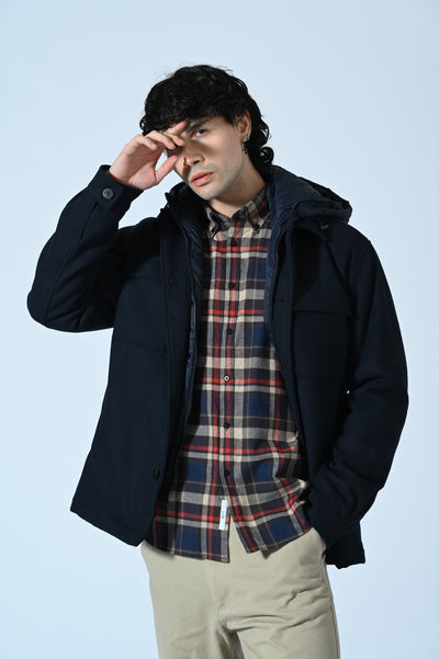 GIACCA IN LANA COTTA CON PETTORINA REMOVIBILE