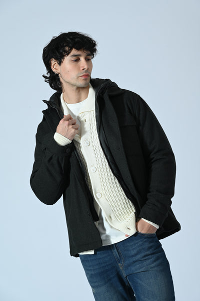 GIACCA IN LANA COTTA CON PETTORINA REMOVIBILE