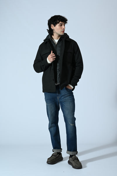 GIACCA IN LANA COTTA CON PETTORINA REMOVIBILE