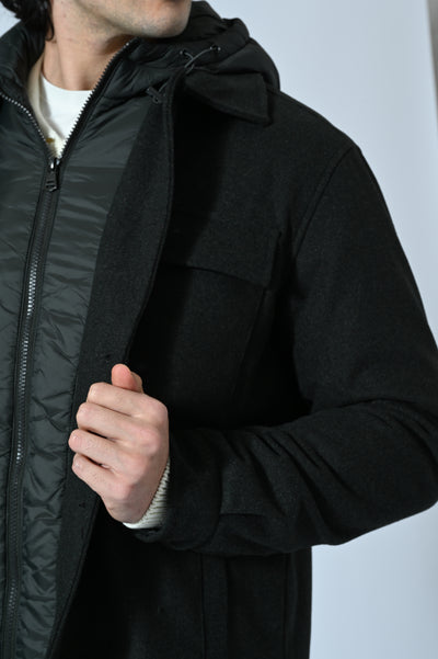 GIACCA IN LANA COTTA CON PETTORINA REMOVIBILE