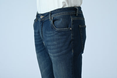 DENIM 5 TASCHE SLIM CON ABRASIONI