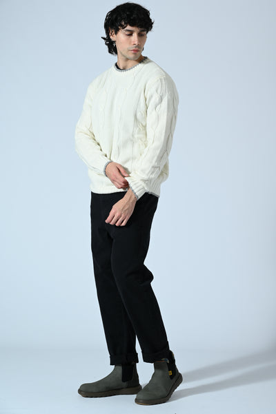 MAGLIA GIROCOLLO A TRECCE