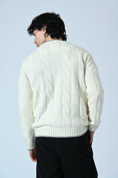 MAGLIA GIROCOLLO A TRECCE