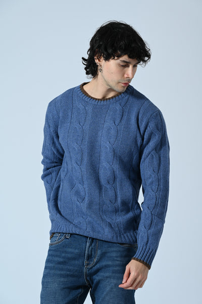 MAGLIA GIROCOLLO A TRECCE