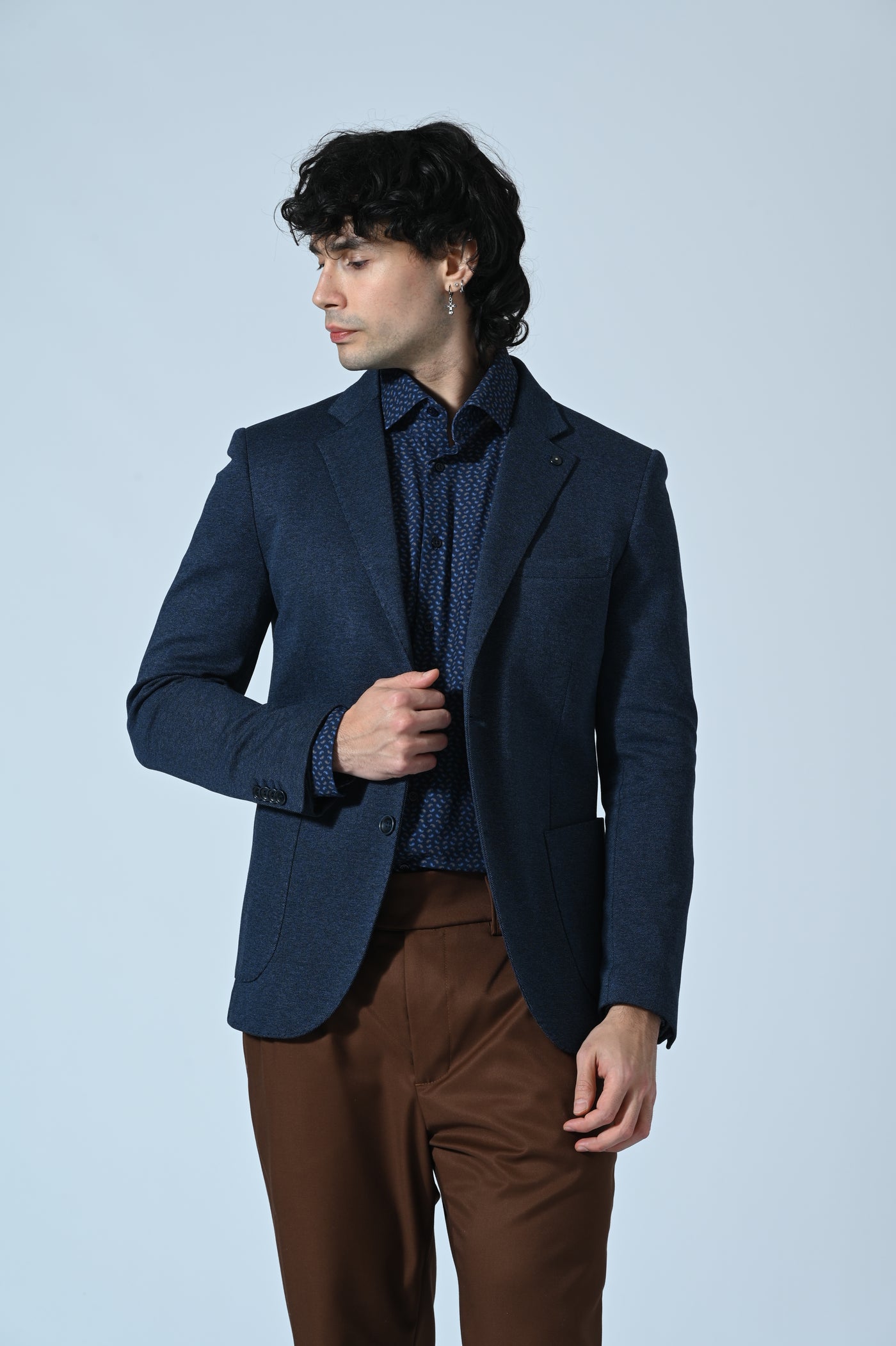 BLAZER MELANGE CON IMPUNTURE