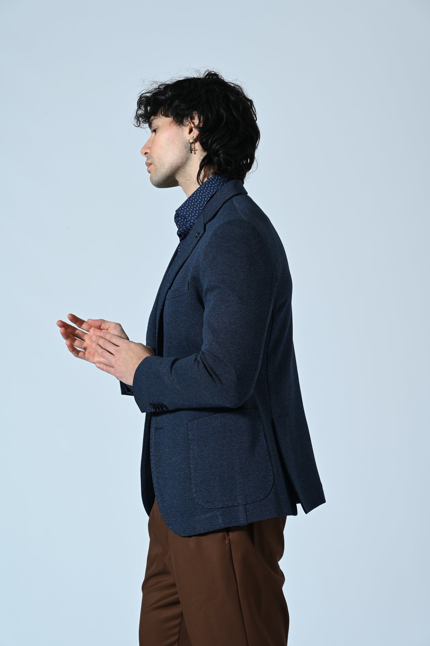 BLAZER MELANGE CON IMPUNTURE