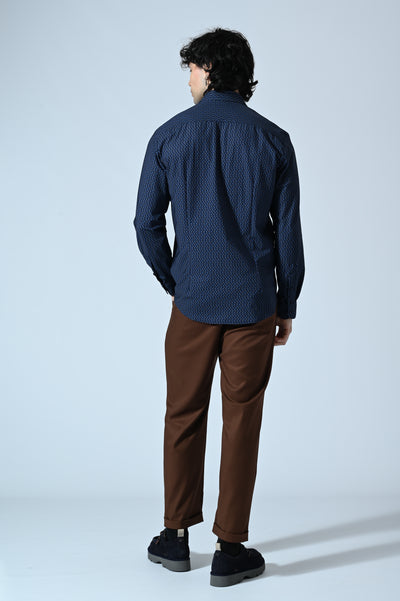 CAMICIA IN TESSUTO TECNICO MICROFANTASIA