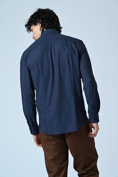 CAMICIA IN TESSUTO TECNICO MICROFANTASIA