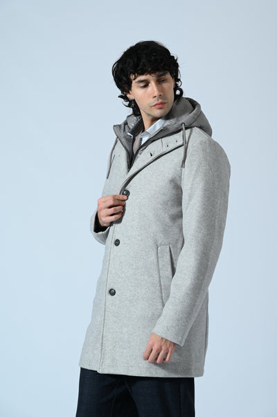 CAPPOTTO CON PETTORINA E CAPPUCCIO REMOVIBILI