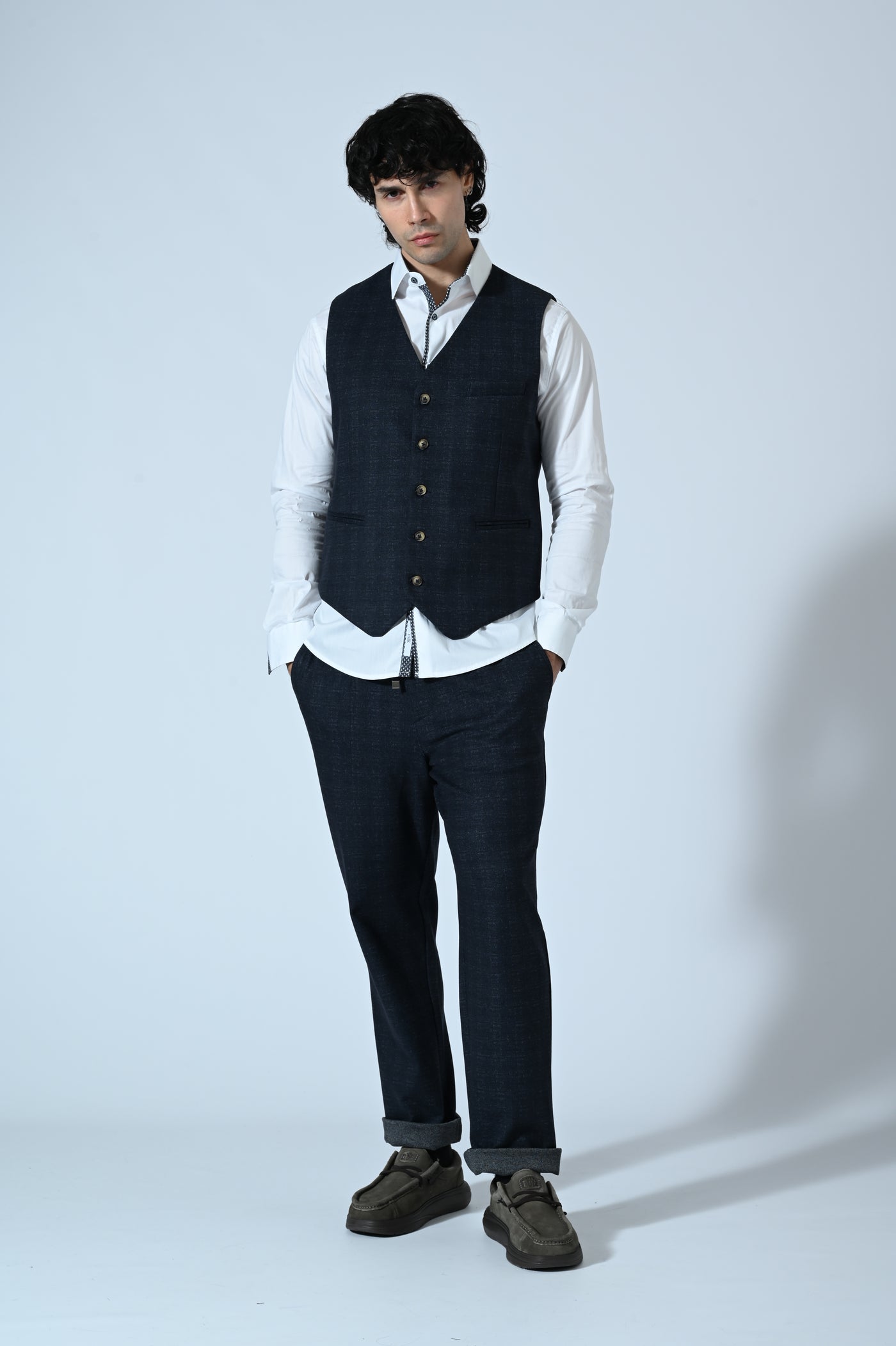 PANTALONE CHINO MELANGE CON COULISSE