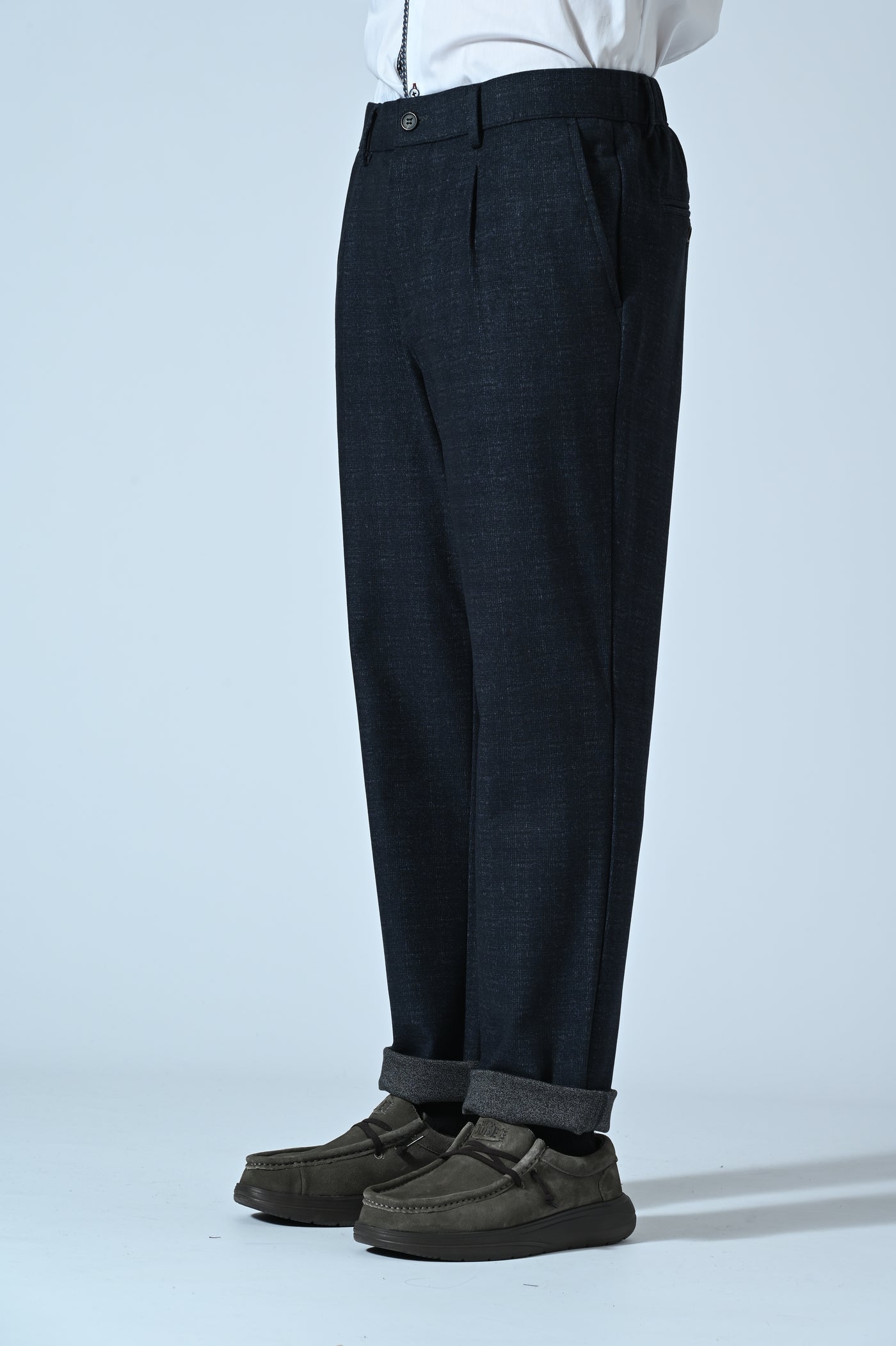 PANTALONE CHINO MELANGE CON COULISSE