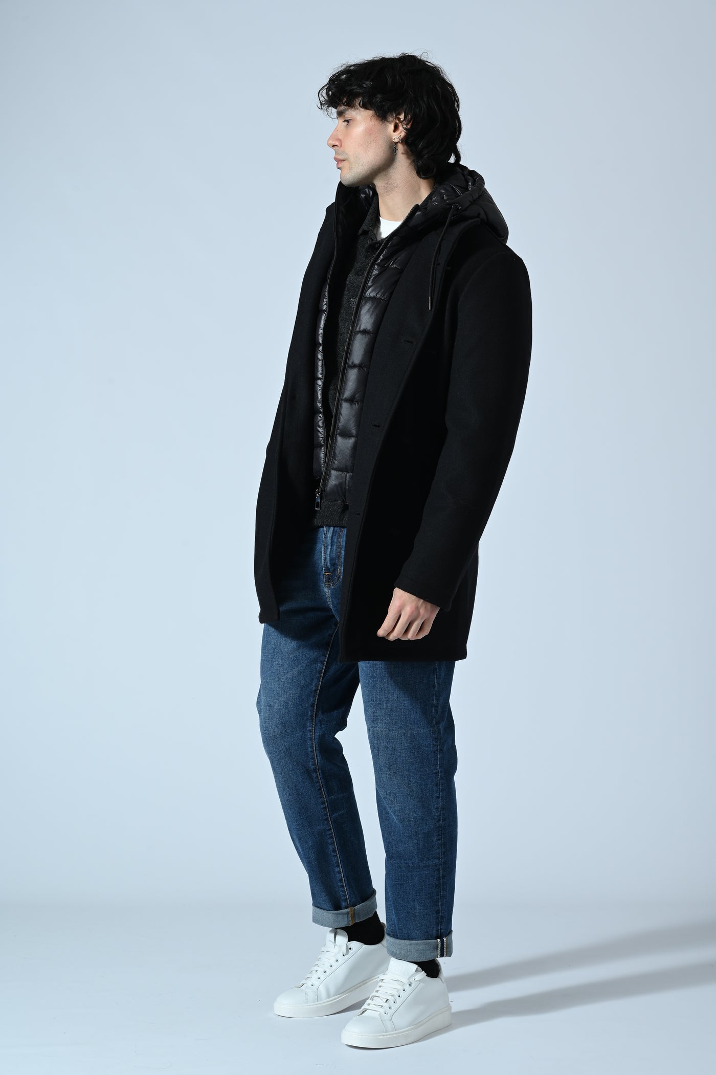 CAPPOTTO CON PETTORINA E CAPPUCCIO REMOVIBILI