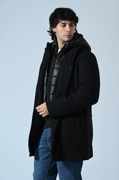 CAPPOTTO CON PETTORINA E CAPPUCCIO REMOVIBILI