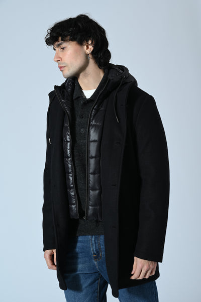 CAPPOTTO CON PETTORINA E CAPPUCCIO REMOVIBILI