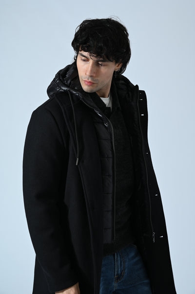 CAPPOTTO CON PETTORINA E CAPPUCCIO REMOVIBILI