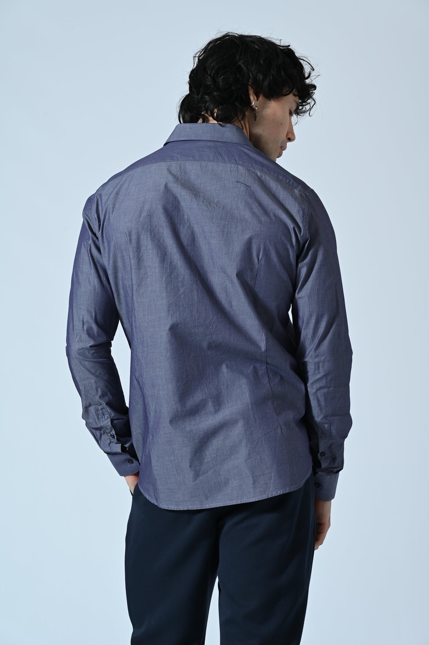 CAMICIA COTONE RIGATA CON INSERTI FANTASIA