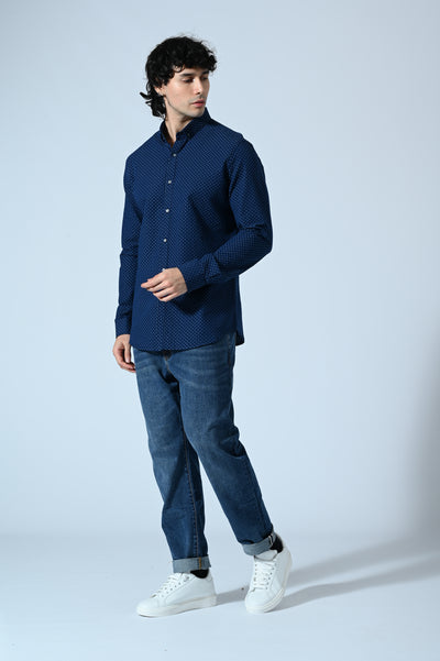 CAMICIA COTONE  IN MICROFANTASIA