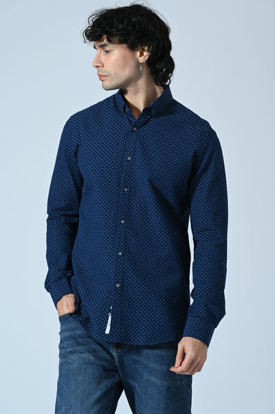 CAMICIA COTONE  IN MICROFANTASIA