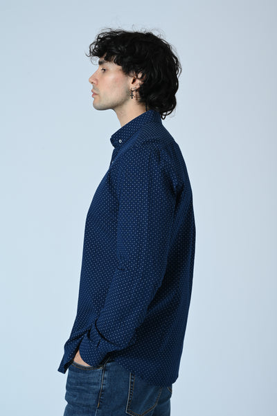 CAMICIA COTONE  IN MICROFANTASIA