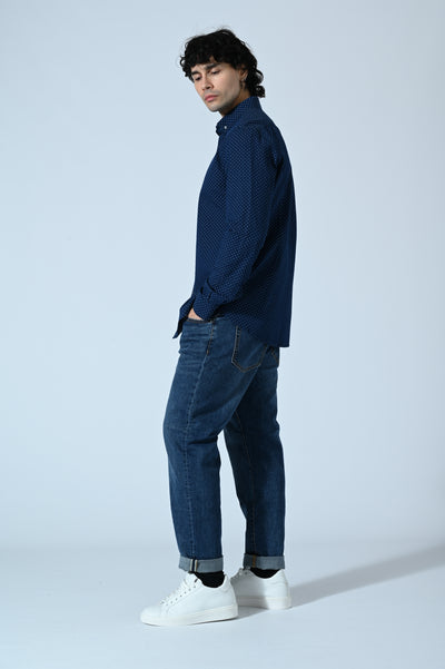 CAMICIA COTONE  IN MICROFANTASIA