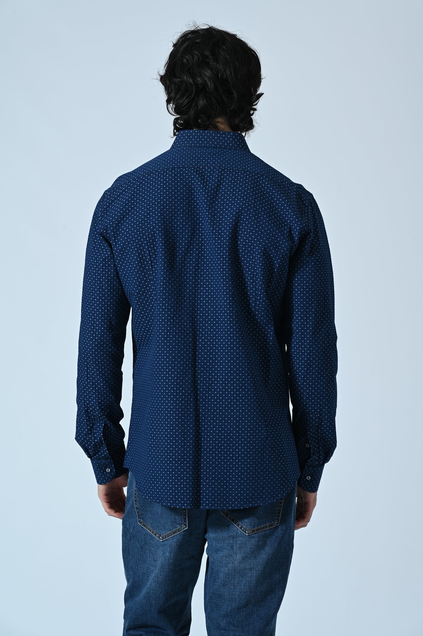 CAMICIA COTONE  IN MICROFANTASIA
