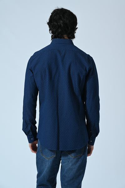 CAMICIA COTONE  IN MICROFANTASIA