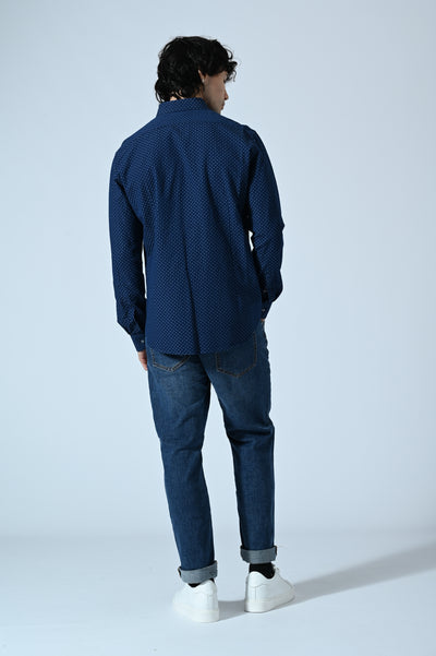 CAMICIA COTONE  IN MICROFANTASIA