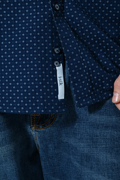 CAMICIA COTONE  IN MICROFANTASIA