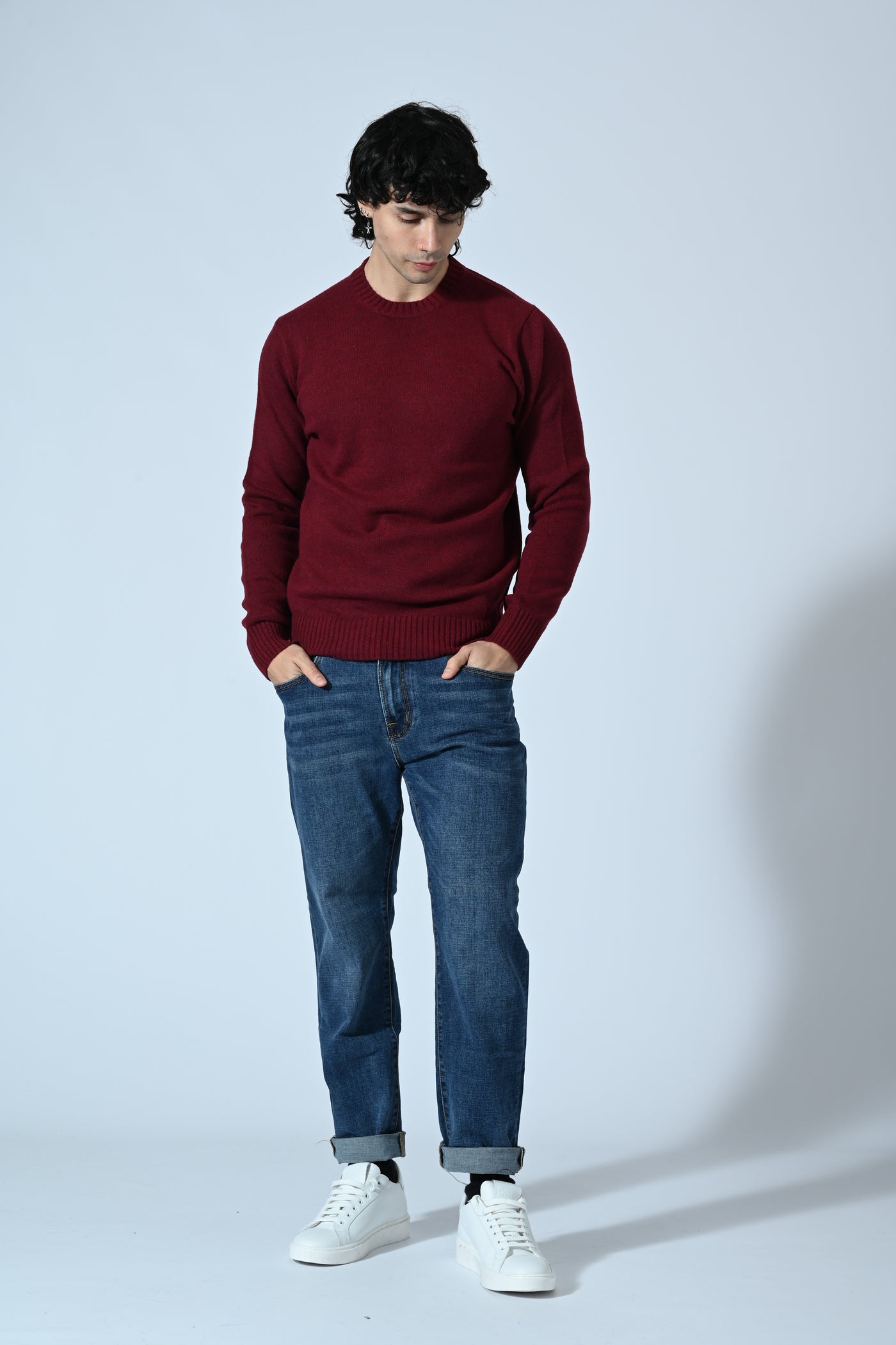 MAGLIA GIROCOLLO TINTA UNITA