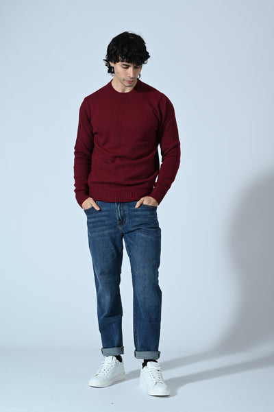 MAGLIA GIROCOLLO TINTA UNITA