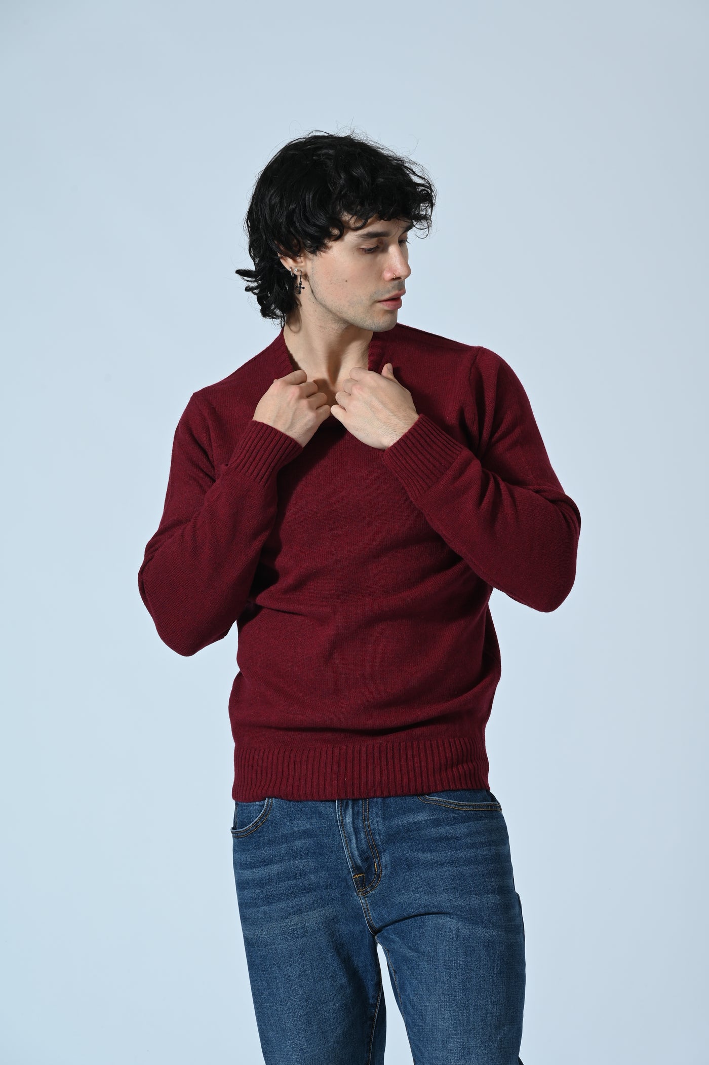 MAGLIA GIROCOLLO TINTA UNITA