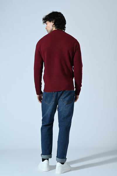 MAGLIA GIROCOLLO TINTA UNITA