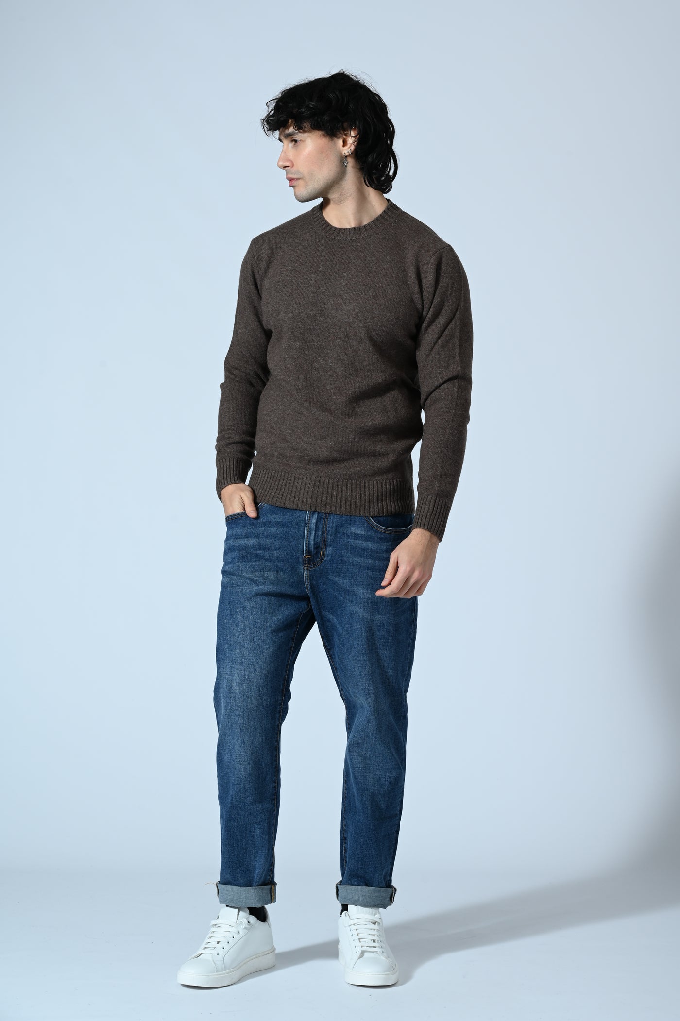 MAGLIA GIROCOLLO TINTA UNITA