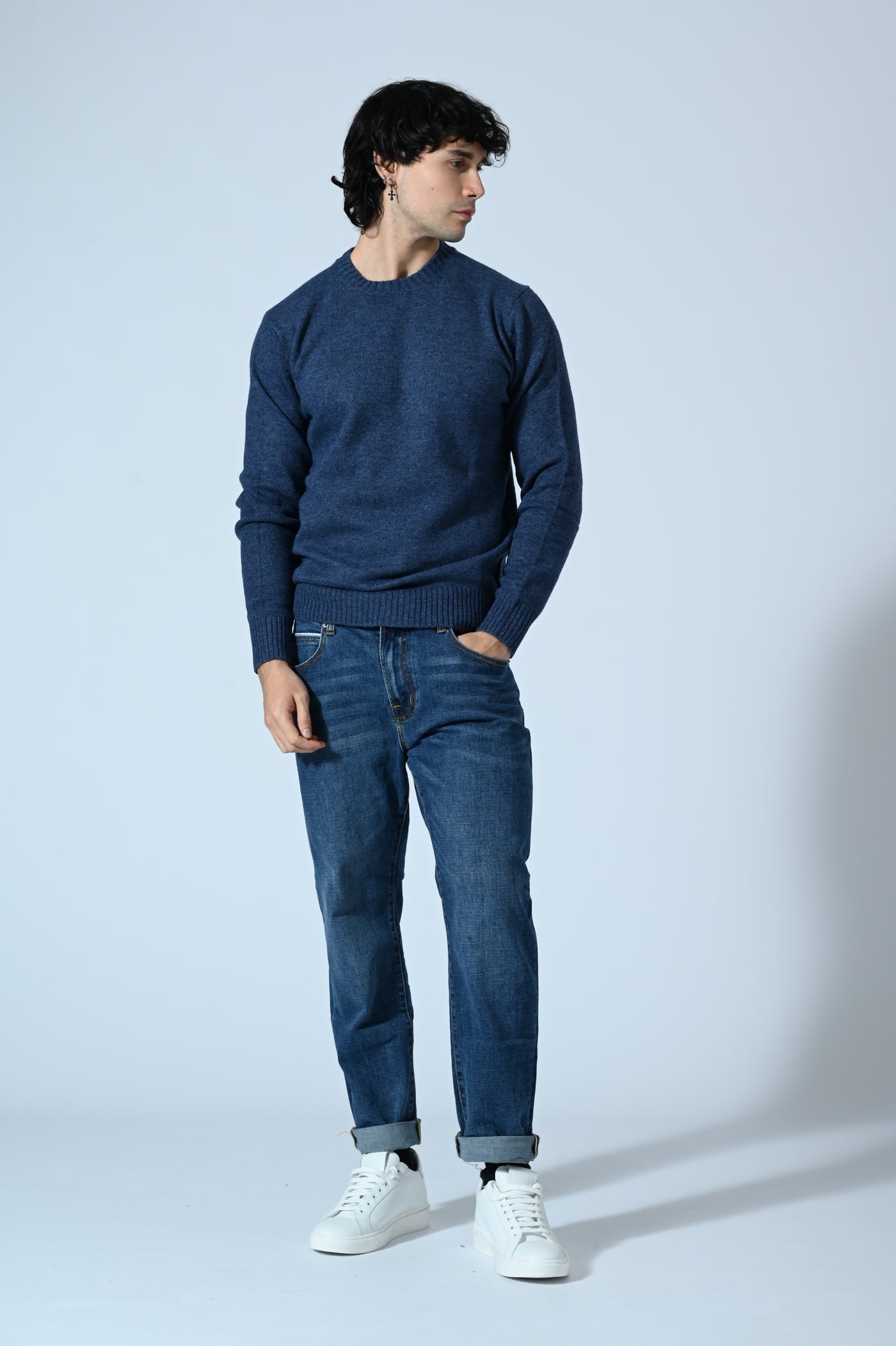 MAGLIA GIROCOLLO TINTA UNITA