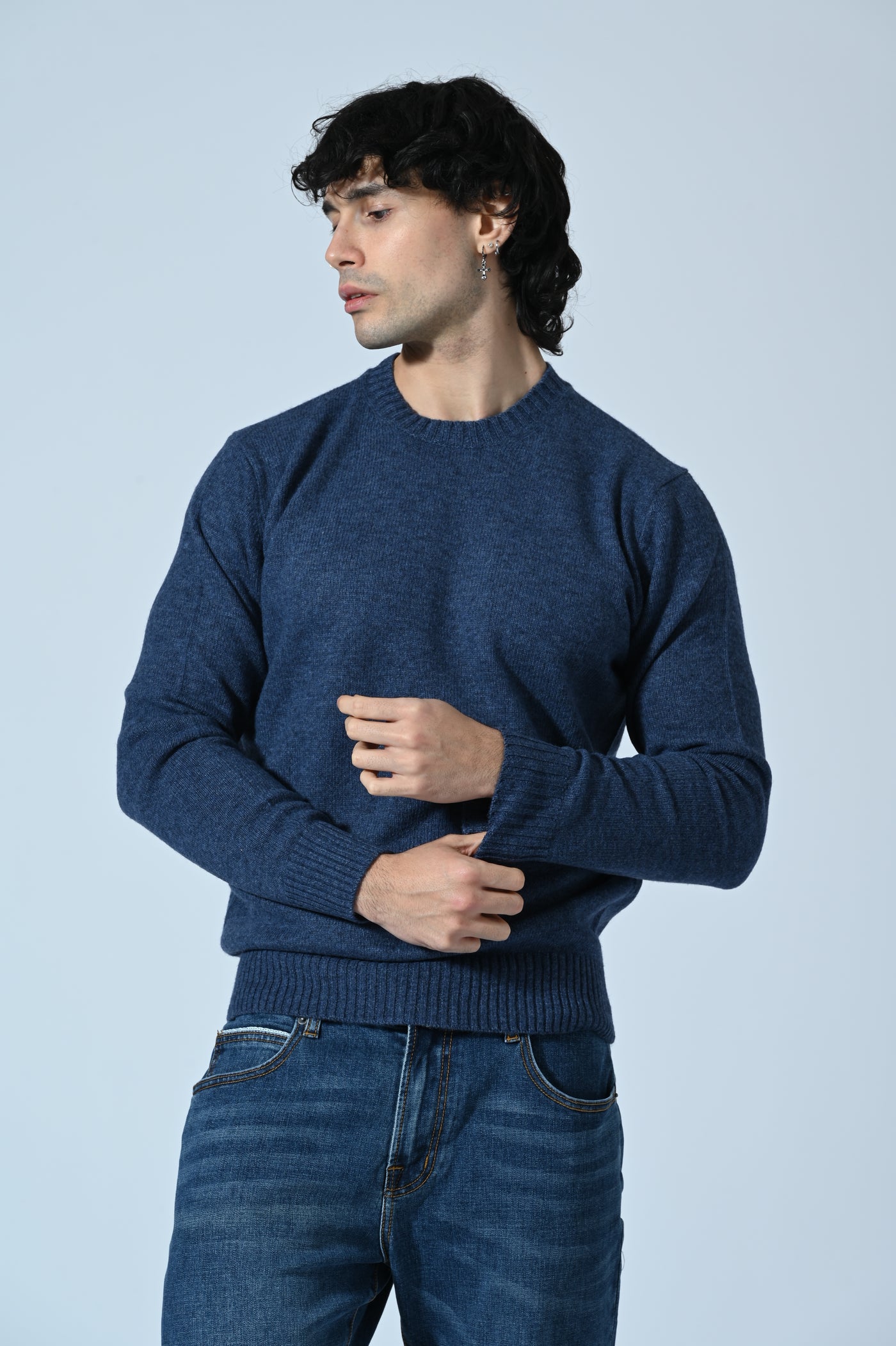 MAGLIA GIROCOLLO TINTA UNITA