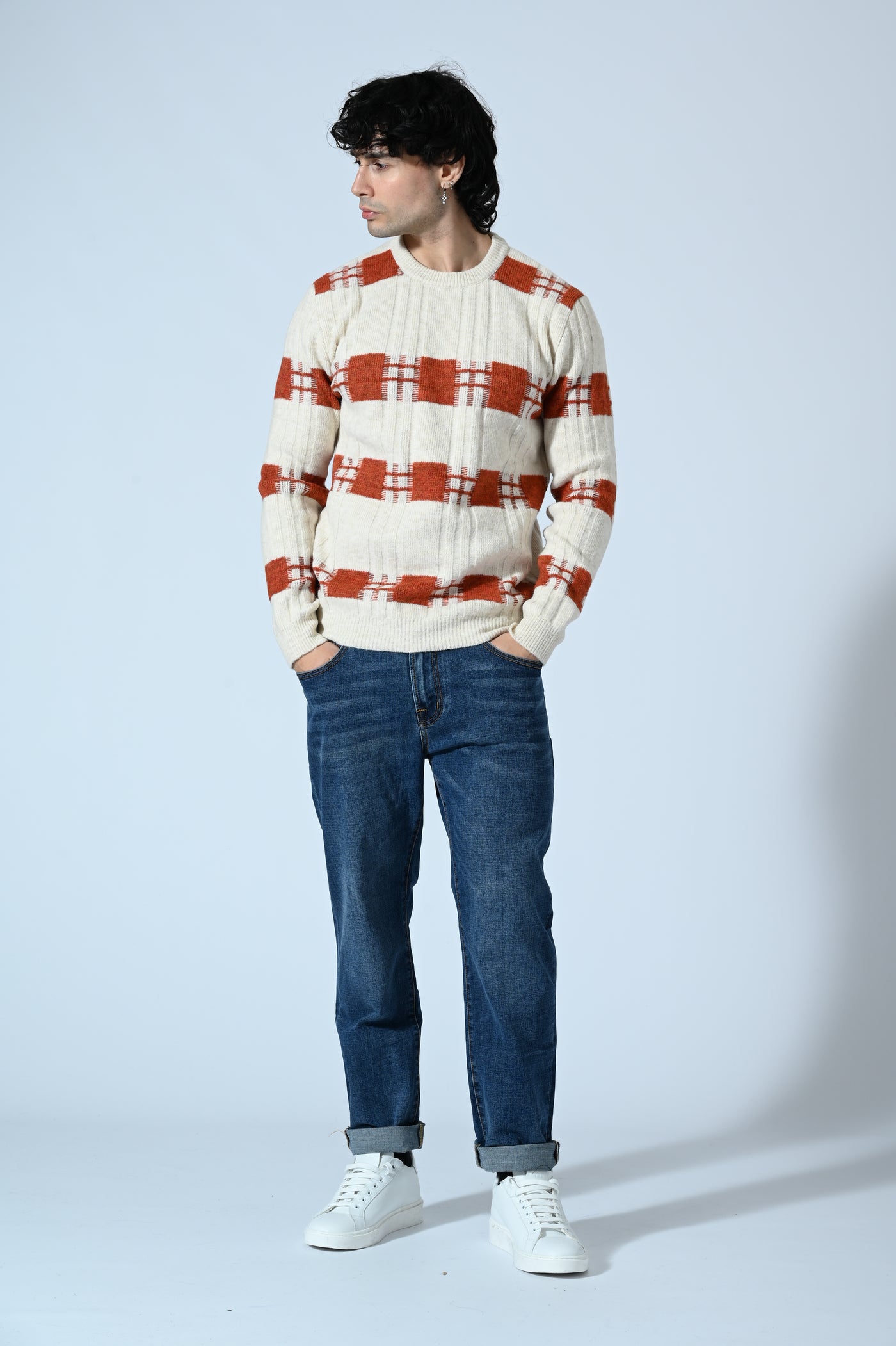 MAGLIA GIROCOLLO JACQUARD