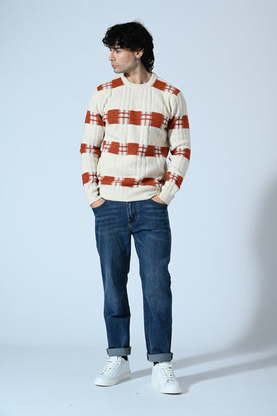 MAGLIA GIROCOLLO JACQUARD