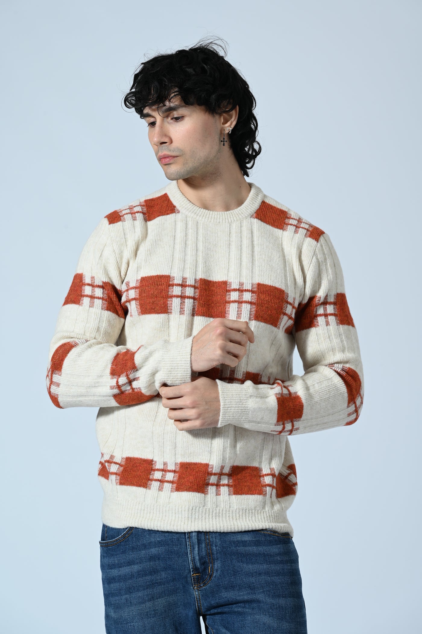 MAGLIA GIROCOLLO JACQUARD