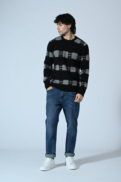 MAGLIA GIROCOLLO JACQUARD