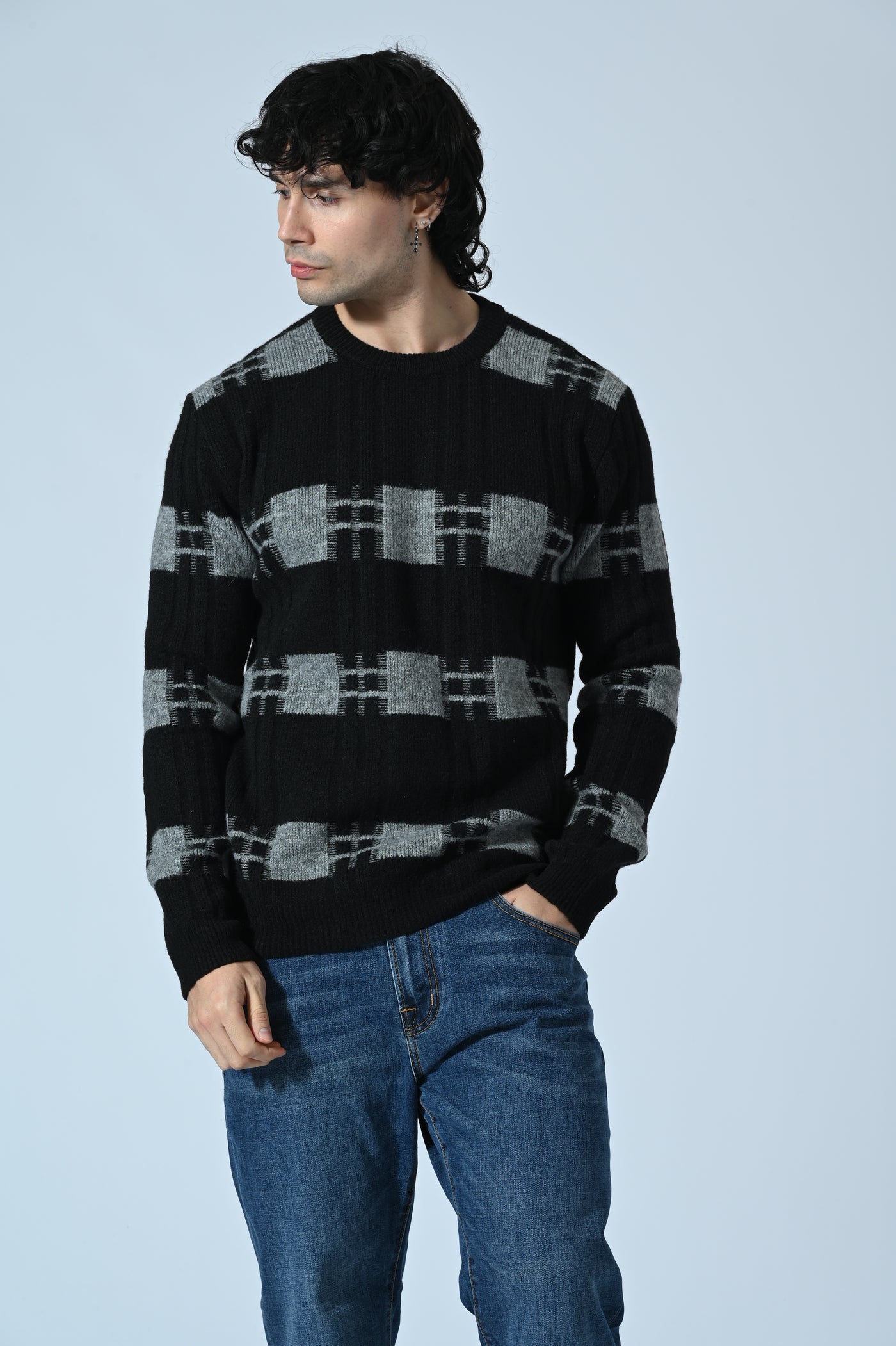 MAGLIA GIROCOLLO JACQUARD