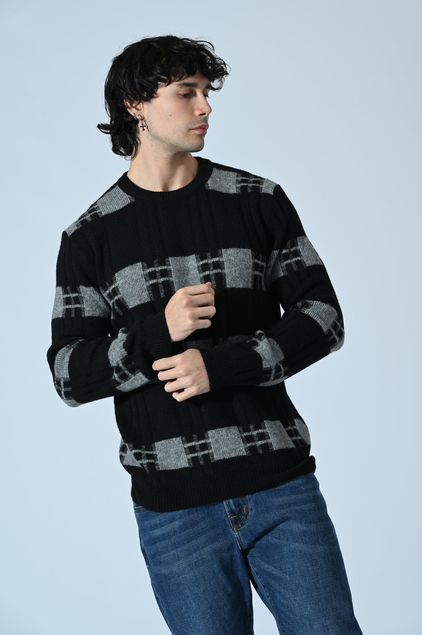 MAGLIA GIROCOLLO JACQUARD