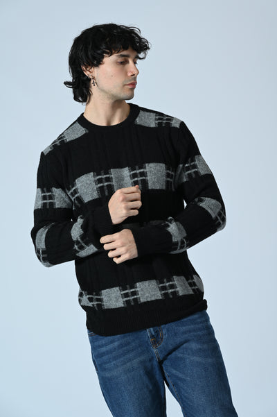 MAGLIA GIROCOLLO JACQUARD