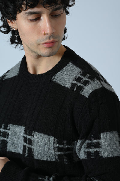 MAGLIA GIROCOLLO JACQUARD