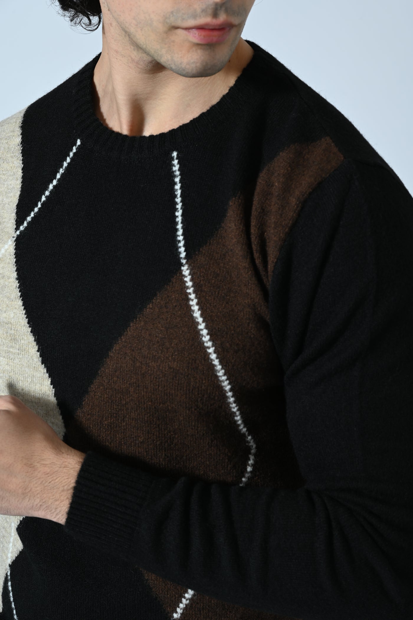 MAGLIA GIROCOLLO CON LOSANGHE