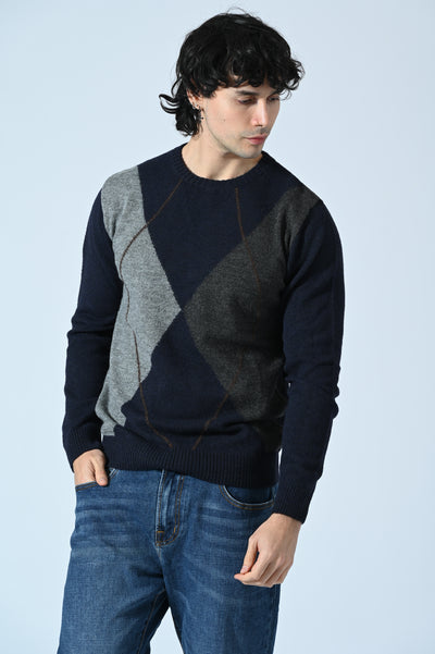 MAGLIA GIROCOLLO CON LOSANGHE