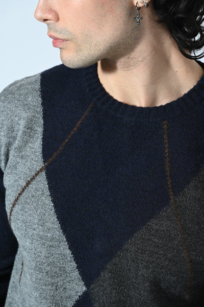 MAGLIA GIROCOLLO CON LOSANGHE