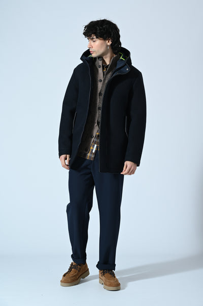 CAPPOTTO CON CAPPUCCIO IN LANA COTTA