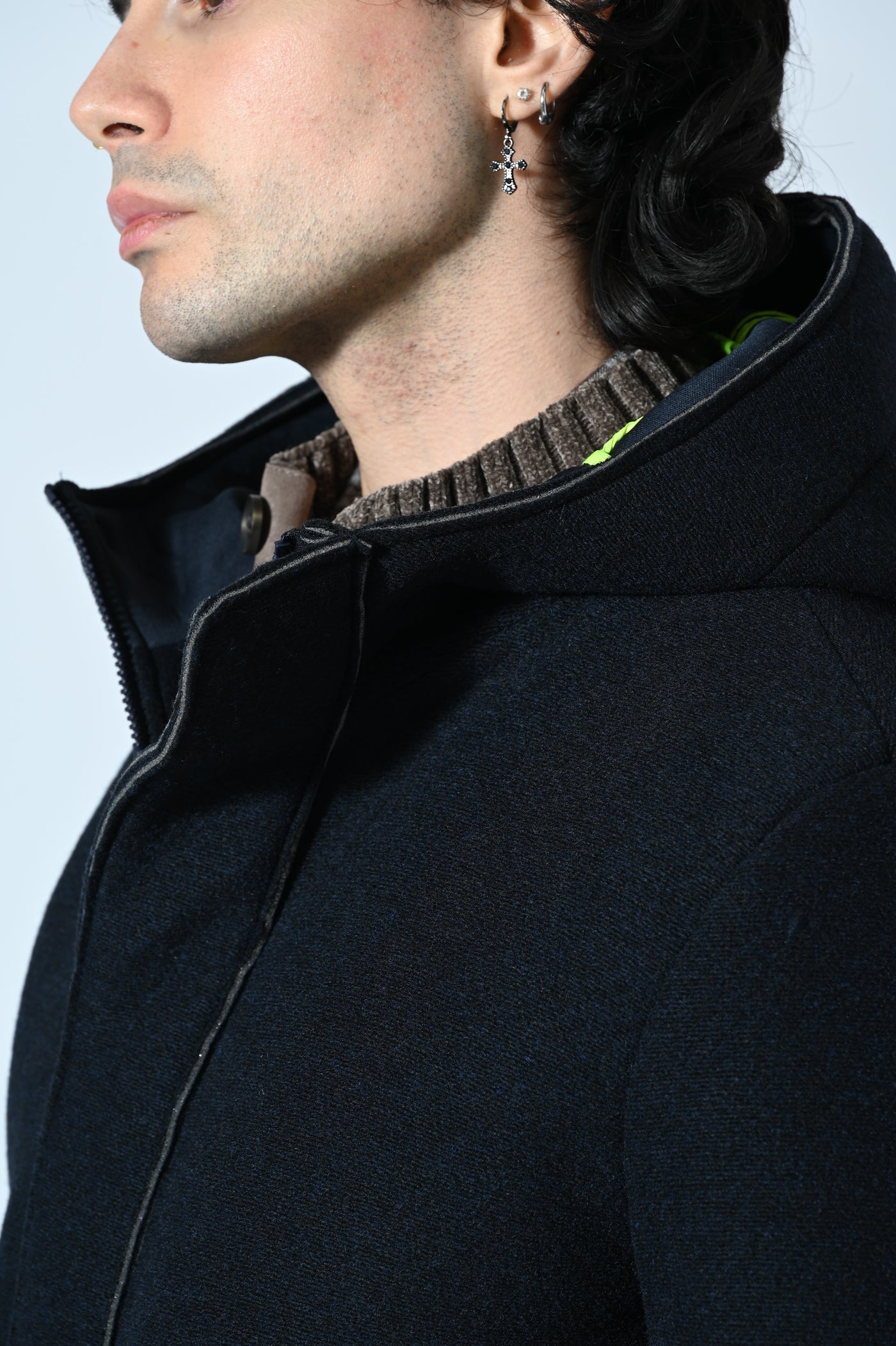 CAPPOTTO CON CAPPUCCIO IN LANA COTTA