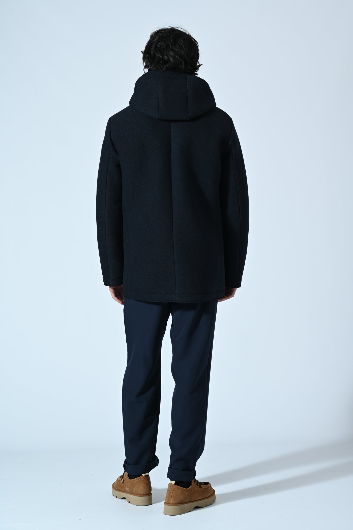 CAPPOTTO CON CAPPUCCIO IN LANA COTTA